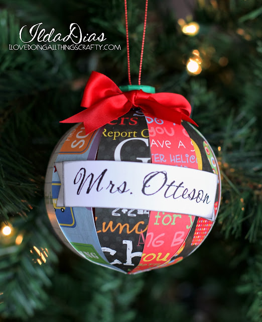 Personalized Paper Christmas Ball Ornaments for the Teachers | SVGCuts Files