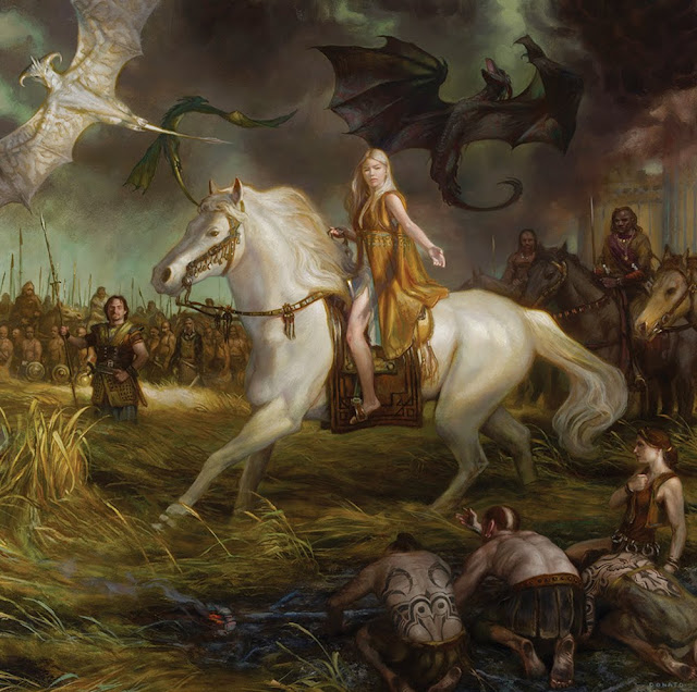 A painting of the Mother of Dragons from Game of Thrones by fantasy artist Donato Giancola