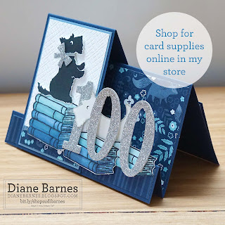 Handmade 100th birthday card faux centre step fancy fold card - by Diane Barnes - colourmehappy - cardmaking - stamping - stampinupcards