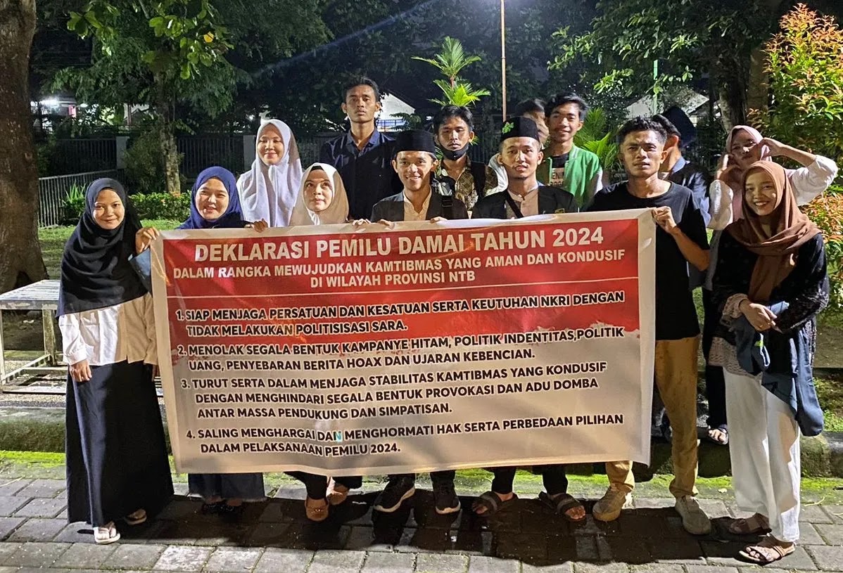 PC IPNU IPPNU Kota Mataram NTB Deklarasi Pemilu Damai 2024