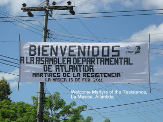 Resistance (FNRP) sign in Masica, Honduras