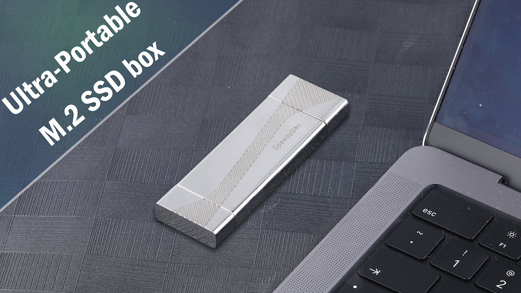 SpeedyBox Portable M.2 Box That Takes Your Data Everywhere, technology, macbook, iphone, accessories, techgadget, work office, USB C, M.2 NVME & SATA SSD, diyharddrive, M.2 NGFF, M.2 Enclosure