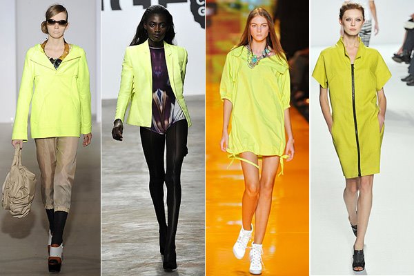 Lemon-Lime left: Marni, Fashion Fringe, DKNY, Narciso Rodriguez