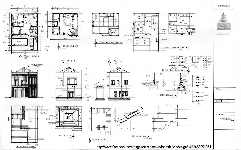 40 Denah Rumah Sederhana Lengkap Dengan Tampak Motif Cemerlang!