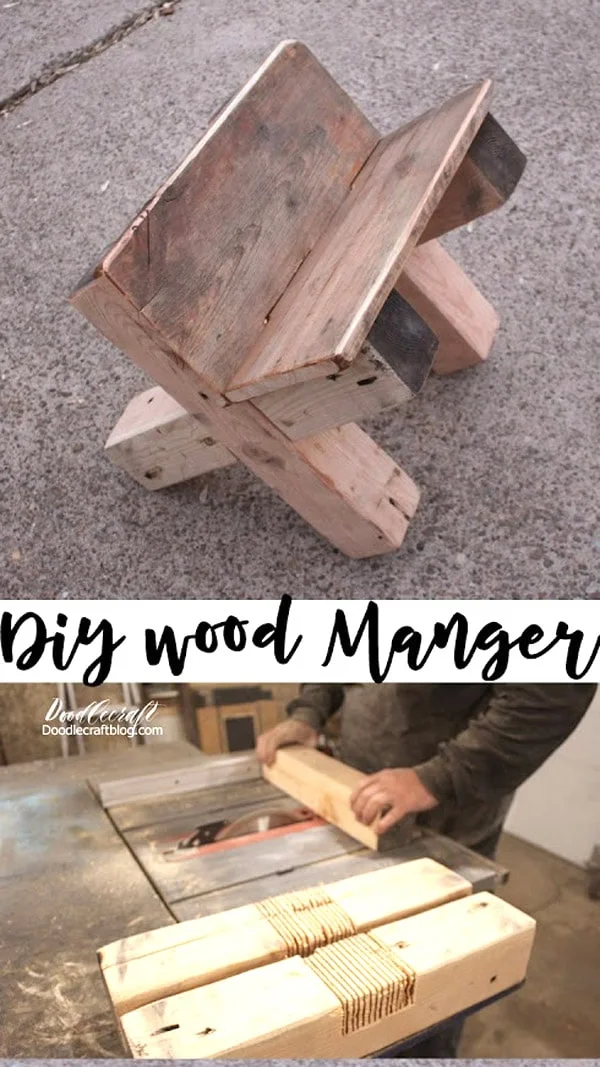 That's it!  Build a wood manger for a Nativity Prop, Christmas decoration or yard decor for the holiday season remember the birth of Jesus Christ.   This DIY Manger is easy to make with reclaimed wood and uses no nails or screws to hold it together.   Like, Pin and Save!