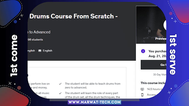The Complete Drums Course From Scratch - For All Ages by Marwat Tech