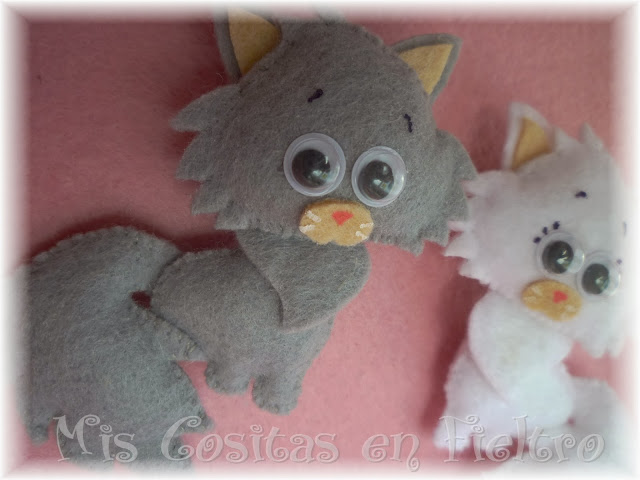 broche, fieltro, gato, gato persa