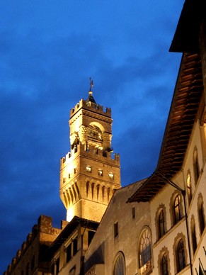 florence toscane palazzo vecchio nuit