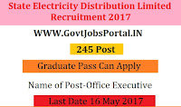 State Electricity Distribution Limited Recruitment 2017– 245 Office Executive