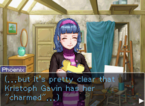 Phoenix noting Kristoph's charm