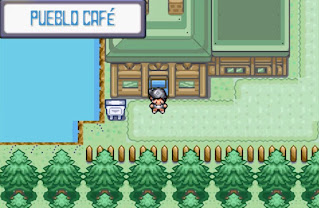 Pokemon Dark Blue para GBA Laboratorio Pokemon Pueblo Cafe