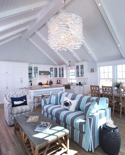 Cabana Stripe Sofa Decor Idea for Nautical Design