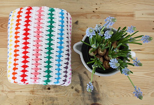 Crochet rainbow blanket