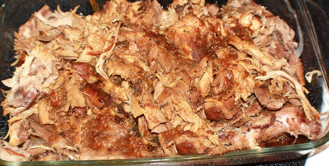 pulled barbecued baked chicken