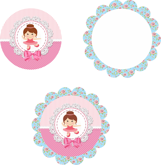 Ballerina Free Printable Toppers or Labels.