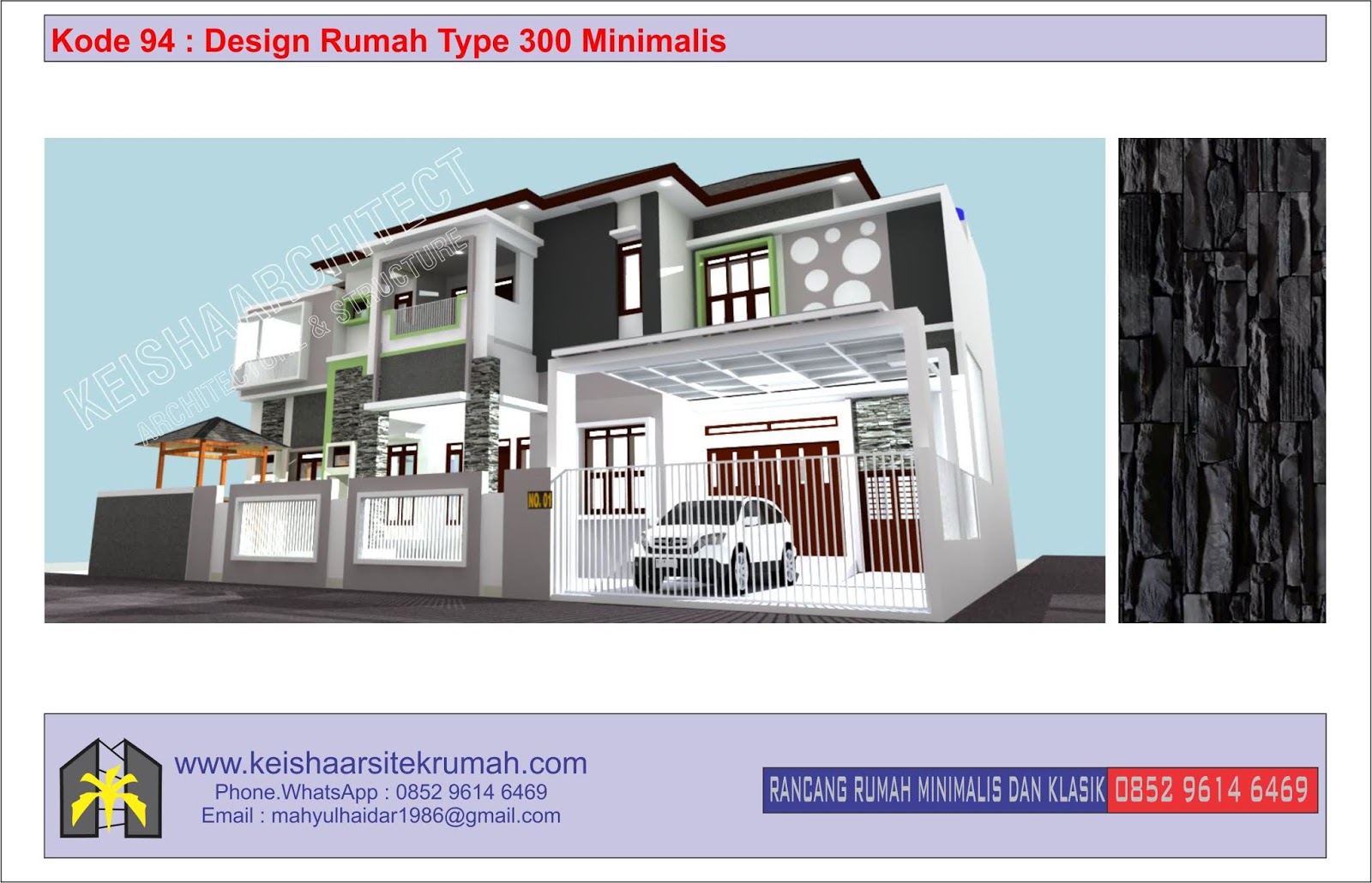 Kode 94 Design Rumah Minimalis Tropis Lokasi Kalimantan
