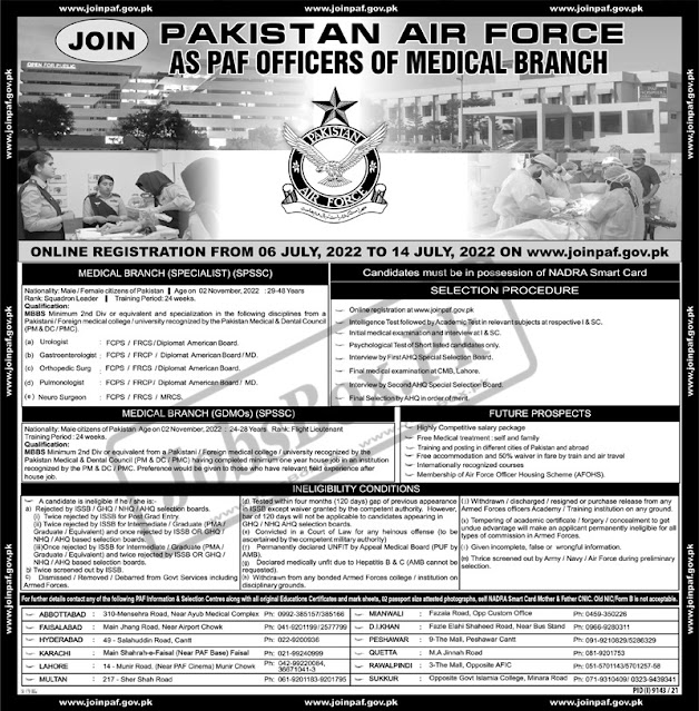 Pak Air Force Jobs PAF 2022 Apply Online | www.joinpaf.gov.pk