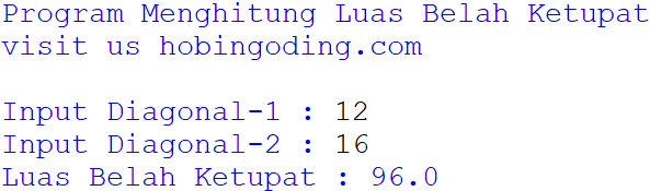 Program Python Menghitung Luas Belah Ketupat