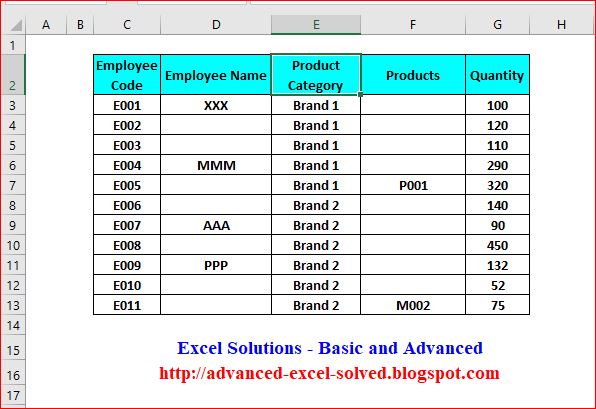 How to Fill Blank cells in Excel