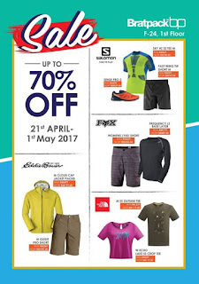 Bratpack X Outdoor Brands Promotion Up To 70% Off at Mitsui Outlet Park KLIA Sepang (21 April - 1 May 2017)