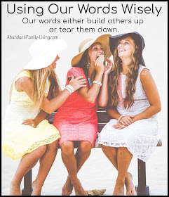 Words:  What We Say Either Builds Others Up or Tears Them Down