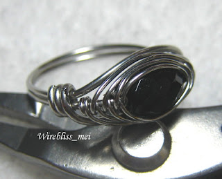 Herringbone Weave Ring with black onyx