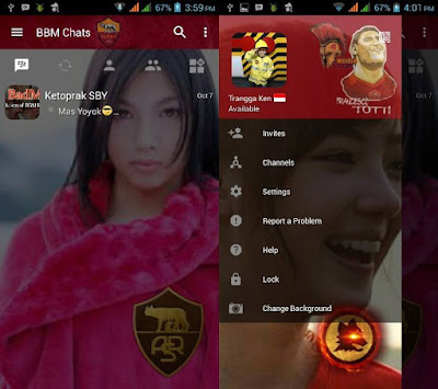 BBM Change Background With AS Roma v3.0.1.25 MOD APK Gratis