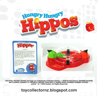 McDonalds Hasbro Gaming Happy Meal Toys 2019-2020 Hungry Hungry Hippos with Card