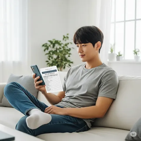 모바일로 등기부등본을 무료로 열람하는 모습