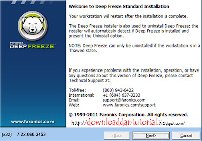 install dan buka Deep Freze