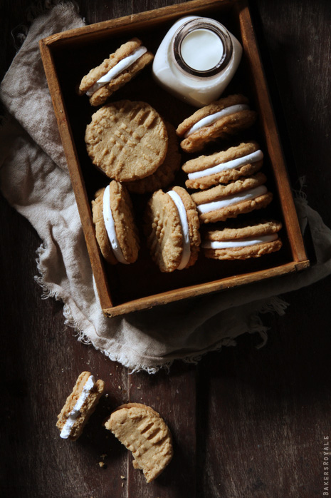 Peanut Butter Marshmallow Sandwich Cookies