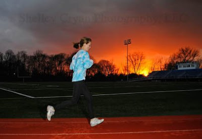 ct sunset runner around school track oval