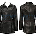 Belted Front Zipper Leather Fashion Coat