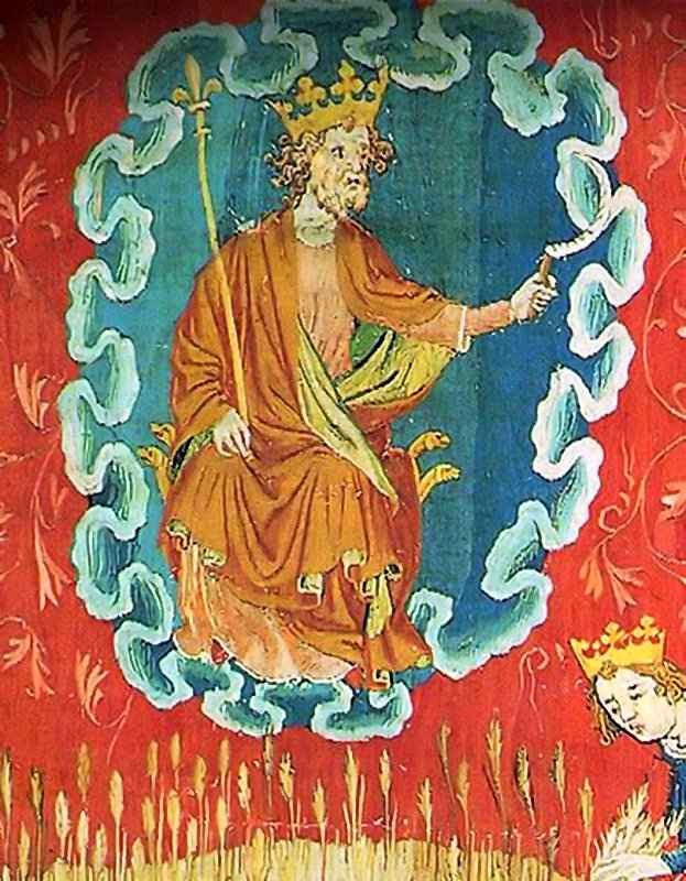 O grande Monarca: Deus consolará sua Igreja antes do reinado do Anticristo. Tapeçaria do Apocalipse, Angers, França.