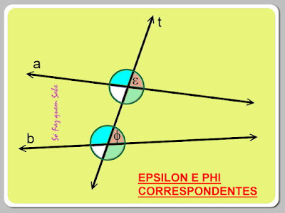 Epsilon e Phi. Ângulos correspondentes.