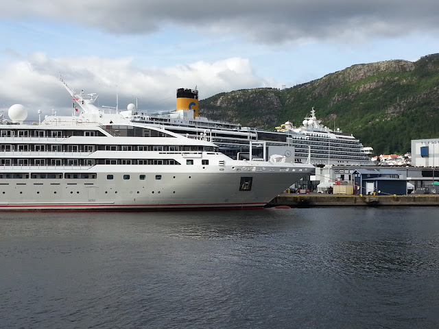 Cruise ship Le Soleal in Bergen, Norway; Fjords cruise