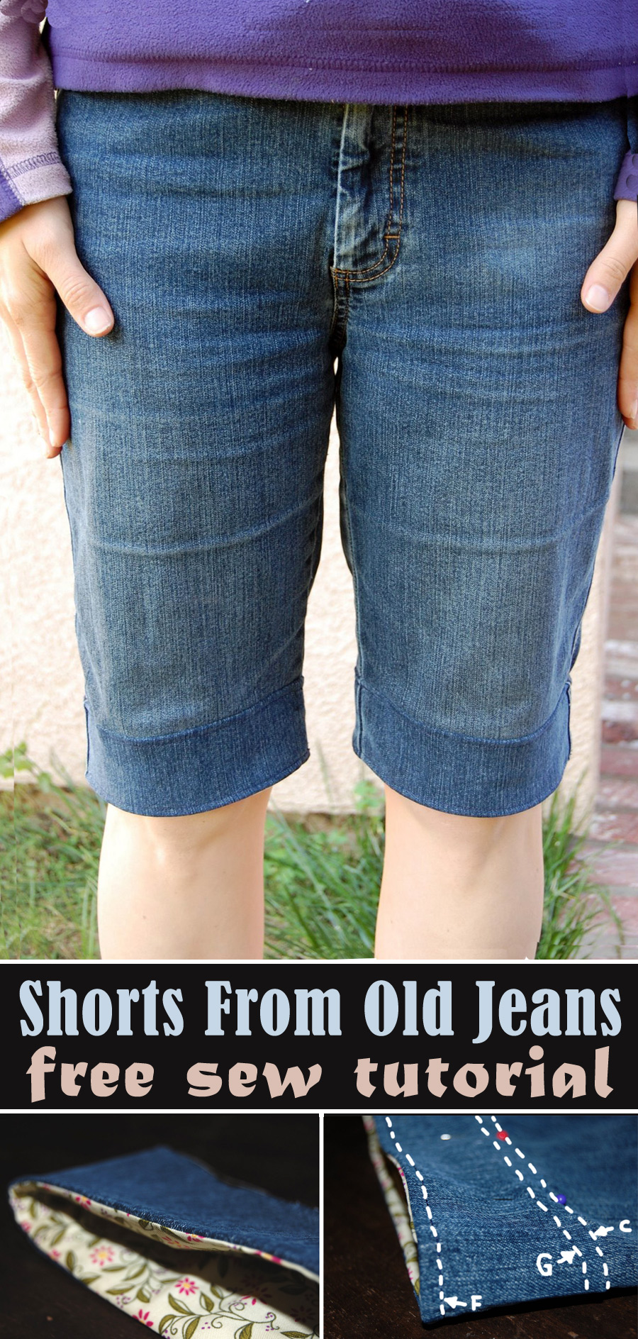 Shorts From Old Jeans Tutorial