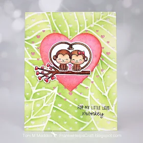 Sunny Studio Stamps: Love Monkey Love Themed Customer Card by Toni Maddox