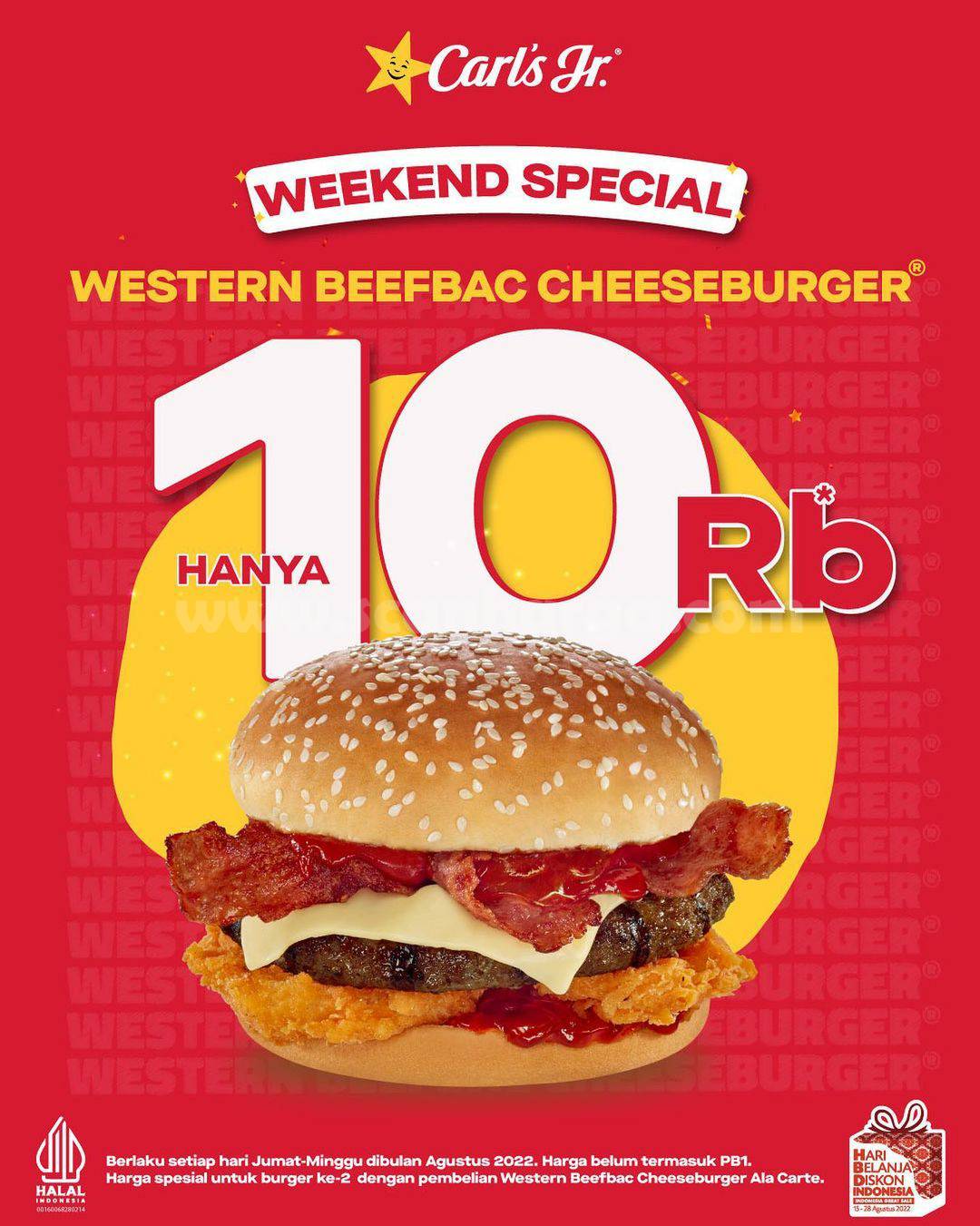 CARLS JR Promo WEEKEND SPECIAL! Cheeseburger HANYA 10RB