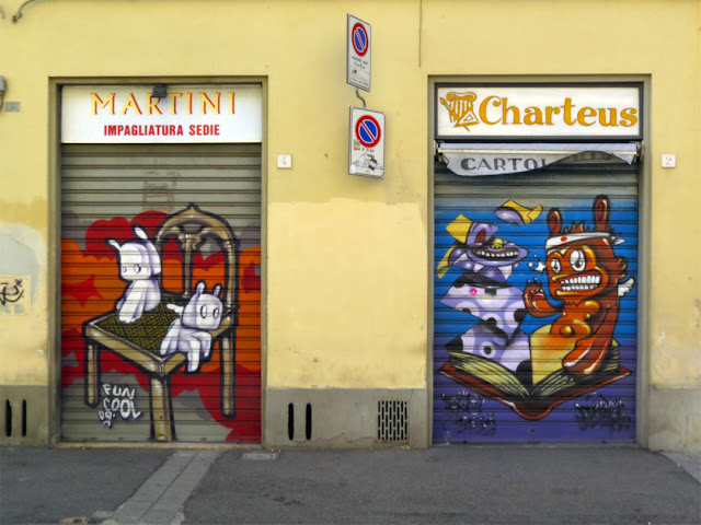 Decorated rolling shutters, Via Santa Verdiana, Florence