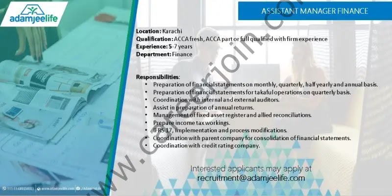 Adamjee Life Insurance Company Ltd Jobs 2023 - Latest Advertisement