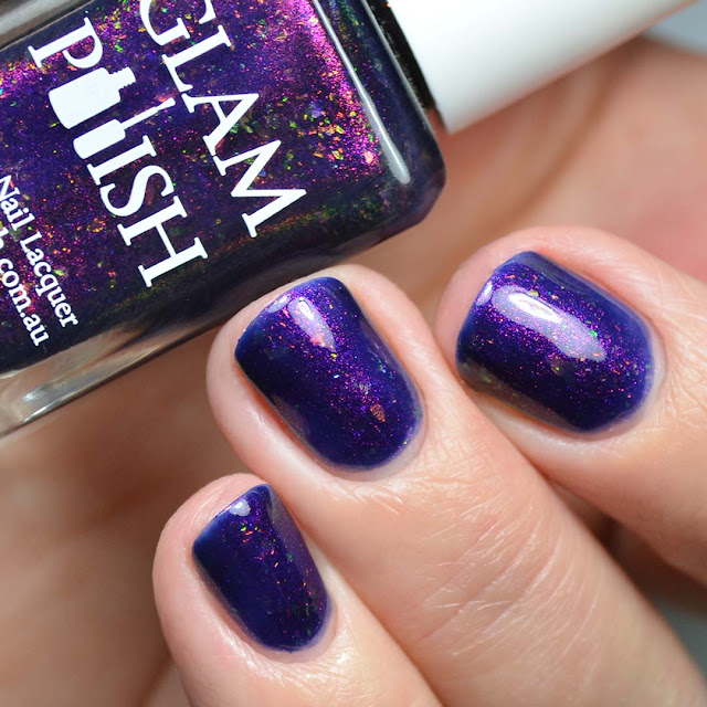 purple color shifting nail polish swatch