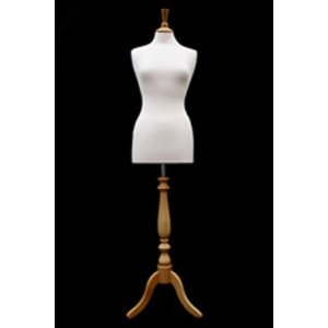 Buy Female Dressmaking Mannequin Size 10/12 Dressmakers Tailors Display Bust & Wooden Tripod Stand