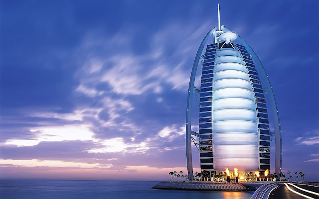 The Burj Al Arab is a hotel located in Dubai, United Arab Emirates. 