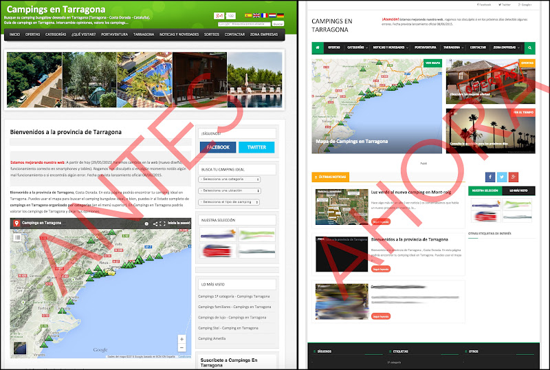 Nueva web Campings en Tarragona adaptativa