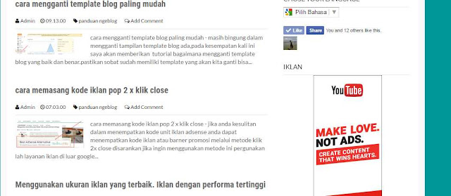 cara memasang Website Translator plugin di blog dengan 100 bahasa