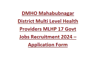 DMHO Mahabubnagar District Multi Level Health Providers MLHP 17 Govt Jobs Recruitment 2024 –Application Form