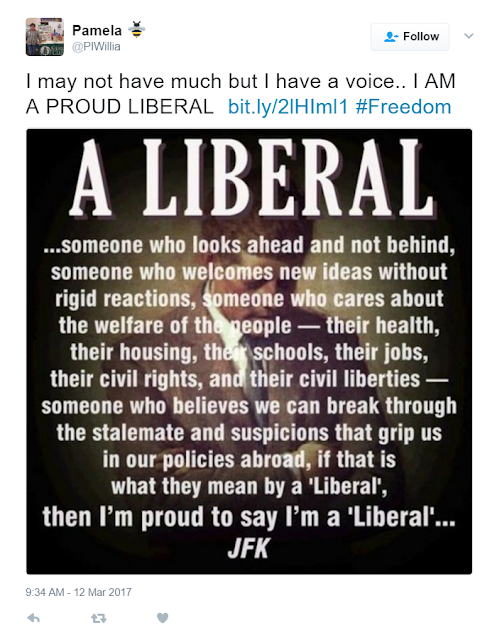 Tweet supposedly quoting JFK regarding being a 'Liberal'