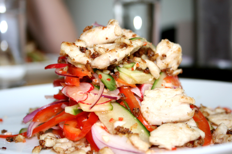 ::SPICY CHICKEN AND CUCUMBER SALAD