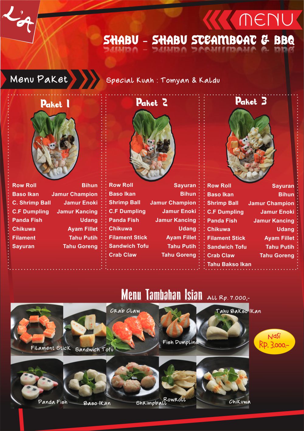 Contoh Desain Menu Makanan Cafe atau Warung Makan Asal Tau